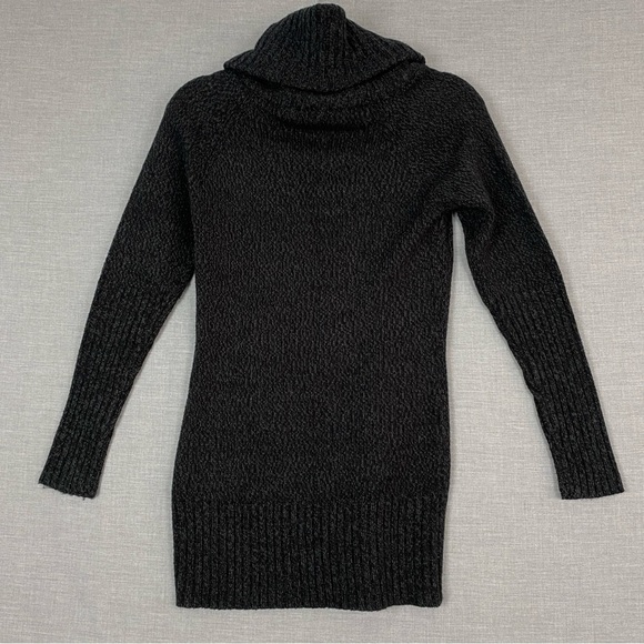 Only Black Cowl Button Neck Sweater Hip Length Black Heather Extra Small - Picture 4 of 9